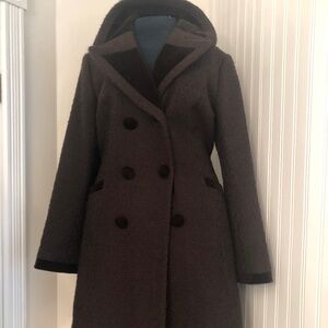 Pink Tartan Chic Brown Double-Breasted Coat